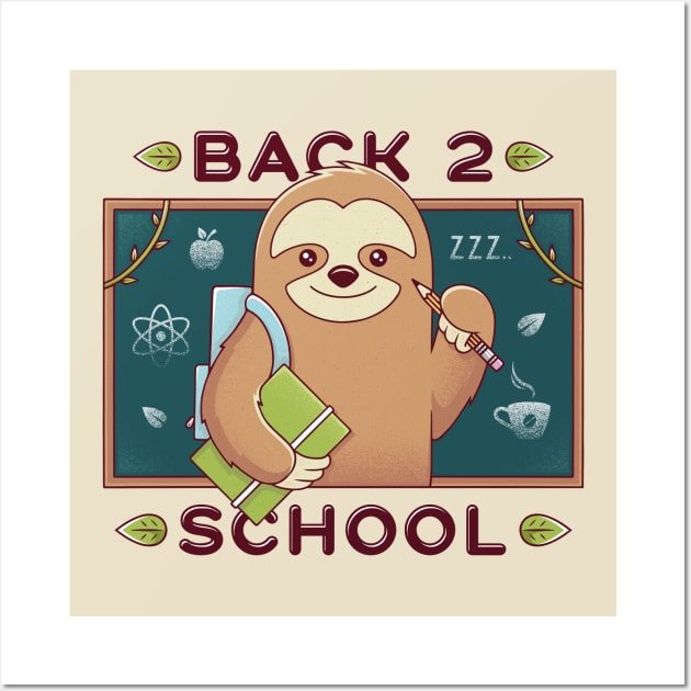 Sloth Back to School Wall Art by Alundrart